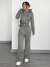Women's Front Zip Up Hoodie With Pockets And Sweatpants Tracksuit, Minimalist Design